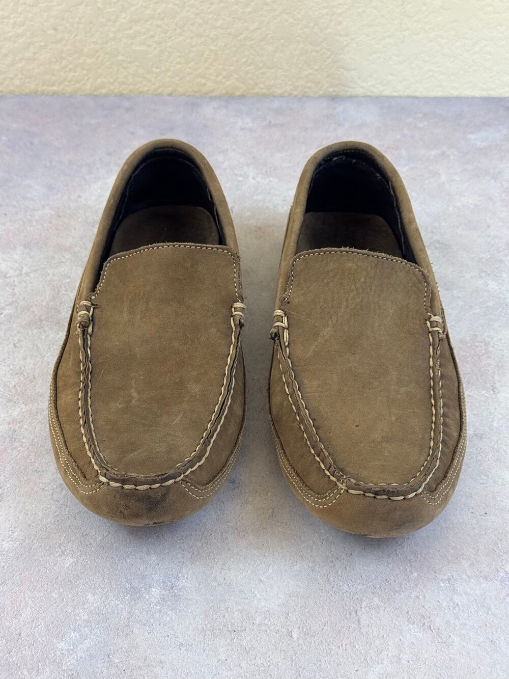 CABELA’S Slip-On Driving Shoes Brown Moccasin Slipper Leather Mens Sz 8.5D